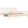 Bed frame with solid wood headboard 200x200 cm by vidaXL, Beds and slatted bases - Ref: Foro24-3194721, Price: 144,16 €, Disc...
