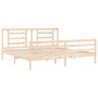 Bed frame with solid wood headboard 200x200 cm by vidaXL, Beds and slatted bases - Ref: Foro24-3194721, Price: 144,16 €, Disc...