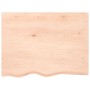 Tablero de mesa madera maciza roble sin tratar 80x60x(2-6) cm