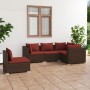 Garten Sofa Set 5 Stück und Kissen braun synthetischen Rattan von vidaXL, Gartensets - Ref: Foro24-3102315, Preis: 466,37 €, ...