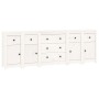 Sideboard aus massivem weißem Kiefernholz, 230 x 35 x 80 cm von vidaXL, Sideboards - Ref: Foro24-3114095, Preis: 386,12 €, Ra...