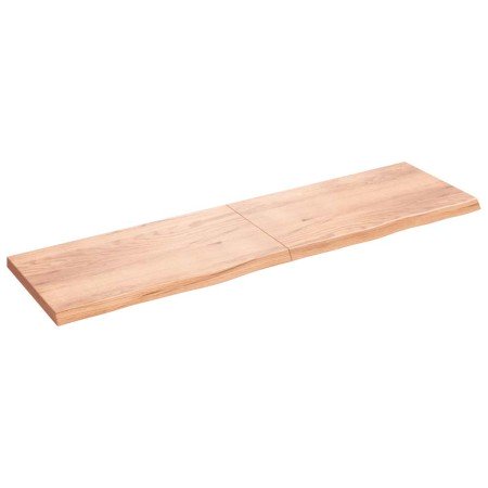 Tablero mesa madera roble tratada marrón claro 220x60x(2-6) cm