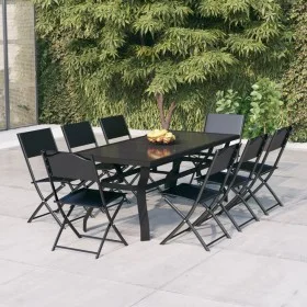 9-piece garden dining set in gray and black by vidaXL, Garden sets - Ref: Foro24-3102921, Price: 453,08 €, Discount: %
