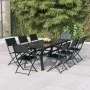 9-piece garden dining set in gray and black by vidaXL, Garden sets - Ref: Foro24-3102921, Price: 453,08 €, Discount: %