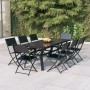 Garten Esstischgarnitur 9 Stück grau und schwarz von vidaXL, Gartensets - Ref: Foro24-3102921, Preis: 460,67 €, Rabatt: %