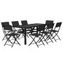 9-piece garden dining set in gray and black by vidaXL, Garden sets - Ref: Foro24-3102921, Price: 453,08 €, Discount: %