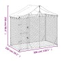 Perrera exterior con toldo acero galvanizado plata 3x1,5x2,5 m de vidaXL, Casetas y cercados para perros - Ref: Foro24-153680...