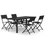 5-teiliges Garten-Essset mit grauen und schwarzen Kissen von vidaXL, Gartensets - Ref: Foro24-3102920, Preis: 343,39 €, Rabat...