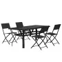 5-teiliges Garten-Essset mit grauen und schwarzen Kissen von vidaXL, Gartensets - Ref: Foro24-3102920, Preis: 343,39 €, Rabat...
