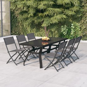 Gartenmöbel-Set 7-teilig mit grauen und schwarzen Kissen. von vidaXL, Gartensets - Ref: Foro24-3102919, Preis: 409,10 €, Raba...