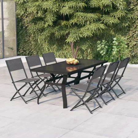 Gartenmöbel-Set 7-teilig mit grauen und schwarzen Kissen. von vidaXL, Gartensets - Ref: Foro24-3102919, Preis: 401,47 €, Raba...