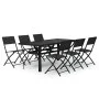 Juego de comedor de jardín 7 piezas con cojines gris y negro de vidaXL, Conjuntos de jardín - Ref: Foro24-3102919, Precio: 40...