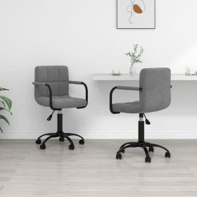 Sillas de comedor giratorias 2 unidades terciopelo gris oscuro Sillas de comedor giratorias 2 unidades terciopelo gris oscuro