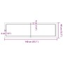 Tablero mesa madera roble tratada marrón oscuro 140x40x(2-6) cm