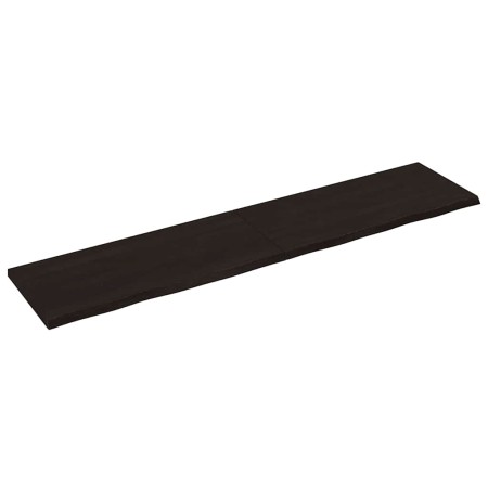 Tablero mesa madera roble tratada marrón oscuro 220x50x(2-4) cm