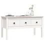 Mesa de centro de madera maciza de pino blanca 102x49x55 cm de vidaXL, Mesas de centro - Ref: Foro24-820942, Precio: 98,31 €,...