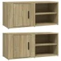 Mueble TV 2 uds madera contrachapada roble Sonoma 80x31,5x36 cm de vidaXL, Muebles TV - Ref: Foro24-819443, Precio: 74,87 €, ...
