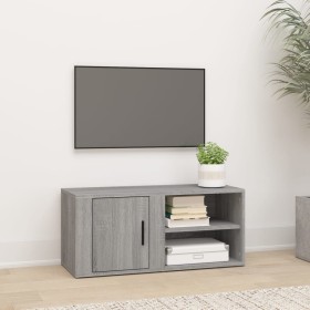 Mueble para TV madera contrachapada gris Sonoma 80x31,5x36 cm