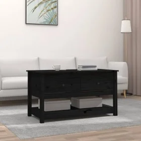 Couchtisch aus massivem Kiefernholz schwarz 102x49x55 cm von vidaXL, Couchtisch - Ref: Foro24-820925, Preis: 130,91 €, Rabatt: %