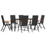 Juego comedor de jardín 7 piezas ratán sintético negro y marrón