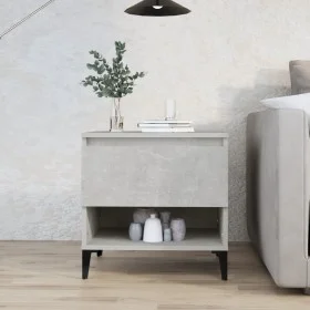 Concrete gray plywood side table 50x46x50 cm by vidaXL, Side tables - Ref: Foro24-819556, Price: 48,19 €, Discount: %