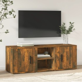 Mueble de TV madera contrachapada roble ahumado 100x31,5x35 cm