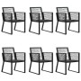 Juego de comedor para jardín 7 piezas ratán PVC negro