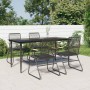 Juego de comedor de jardín 5 piezas ratán PVC negro