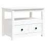 Couchtisch aus massivem weißem Kiefernholz, 71 x 49 x 55 cm von vidaXL, Couchtisch - Ref: Foro24-820937, Preis: 101,12 €, Rab...