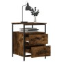 Nachttisch aus geräuchertem Eichenholzwerkstoff, 44 x 45 x 60 cm von vidaXL, Nachttische - Ref: Foro24-826007, Preis: 54,07 €...