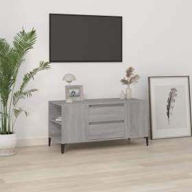 Mueble de TV madera contrachapada gris Sonoma 102x44,5x50 cm