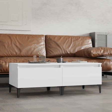 Beistelltische 2 Einheiten aus glänzend weißem Sperrholz 50x46x35 cm von vidaXL, Seitentische - Ref: Foro24-819521, Preis: 62...