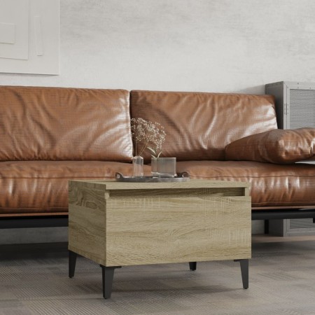 Mesa auxiliar madera contrachapada roble Sonoma 50x46x35 cm de vidaXL, Mesas auxiliares - Ref: Foro24-819522, Precio: 45,15 €...
