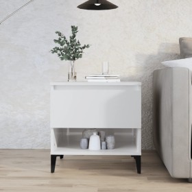 Beistelltisch aus glänzend weißem Sperrholz, 50 x 46 x 50 cm von vidaXL, Seitentische - Ref: Foro24-819552, Preis: 39,64 €, R...