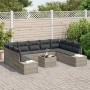 Conjunto de sofá de jardín 10 pcs Gris claro Poliratán