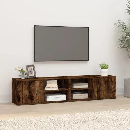 TV cabinet 2 units smoked oak plywood 80x31.5x36cm by vidaXL, TV Furniture - Ref: Foro24-819447, Price: 76,34 €, Discount: %