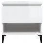 Mesa auxiliar de madera contrachapada blanco brillo 50x46x50 cm de vidaXL, Mesas auxiliares - Ref: Foro24-819552, Precio: 39,...