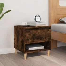 Mesita de noche madera contrachapada roble ahumado 50x46x50 cm de vidaXL, Mesitas de noche - Ref: Foro24-819542, Precio: 49,5...