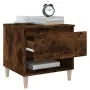 Mesita de noche madera contrachapada roble ahumado 50x46x50 cm de vidaXL, Mesitas de noche - Ref: Foro24-819542, Precio: 49,5...