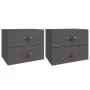 Mesitas de noche de pared 2 uds gris 50x36x40 cm de vidaXL, Taquillas y armarios de almacenamiento - Ref: Foro24-820981, Prec...
