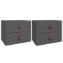 Wand-Nachttische 2 Stück grau 50x36x40 cm von vidaXL, Schließfächer und Lagerschränke - Ref: Foro24-820981, Preis: 101,26 €, ...
