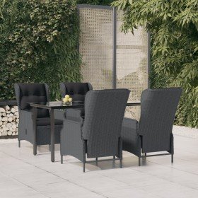 Set de comedor para jardín 5 piezas ratán sintético gris oscuro en Conjuntos de jardín | Comprar online en Foro24