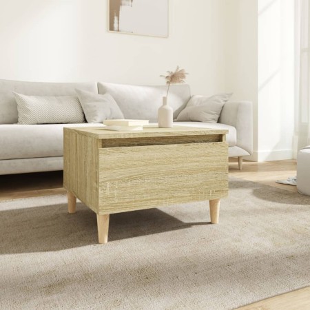 Mesa auxiliar madera contrachapada roble Sonoma 50x46x35 cm de vidaXL, Mesas auxiliares - Ref: Foro24-819506, Precio: 42,48 €...