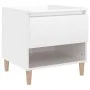 Mesita de noche madera contrachapada blanco brillo 50x46x50 cm de vidaXL, Mesitas de noche - Ref: Foro24-819536, Precio: 57,2...
