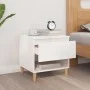 Mesita de noche madera contrachapada blanco brillo 50x46x50 cm de vidaXL, Mesitas de noche - Ref: Foro24-819536, Precio: 57,2...