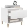 Mesita de noche madera contrachapada blanco brillo 50x46x50 cm de vidaXL, Mesitas de noche - Ref: Foro24-819536, Precio: 57,2...