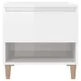 Mesita de noche madera contrachapada blanco brillo 50x46x50 cm de vidaXL, Mesitas de noche - Ref: Foro24-819536, Precio: 57,2...