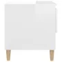 Mesita de noche madera contrachapada blanco brillo 50x46x50 cm de vidaXL, Mesitas de noche - Ref: Foro24-819536, Precio: 57,2...
