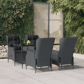 Set de comedor para jardín 5 piezas ratán sintético gris oscuro en Conjuntos de jardín | Comprar online en Foro24