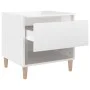Mesita de noche madera contrachapada blanco brillo 50x46x50 cm de vidaXL, Mesitas de noche - Ref: Foro24-819536, Precio: 57,2...